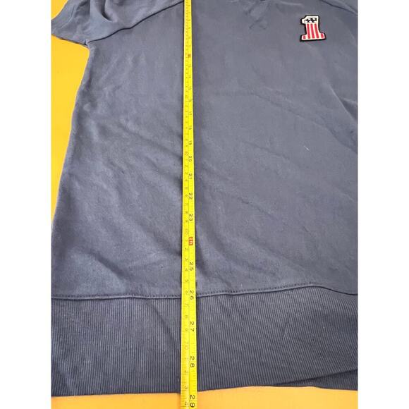 Junk Food Blue Oversized Short Sleeve Raglan American Flag 1 Patch Sweatshirt M - Picture 6 of 6